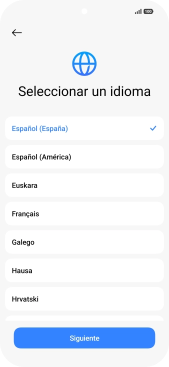 Pulsa el idioma deseado.