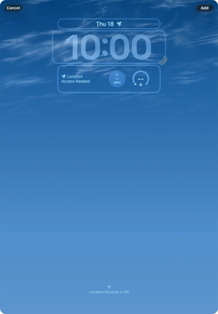 To customise the way the lock screen date is displayed, press the date widget and follow the instructions on the screen to select the required widget display mode.