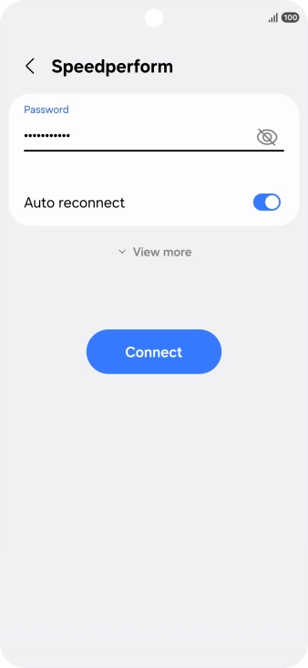 Key in the password for the Wi-Fi network and press Connect.