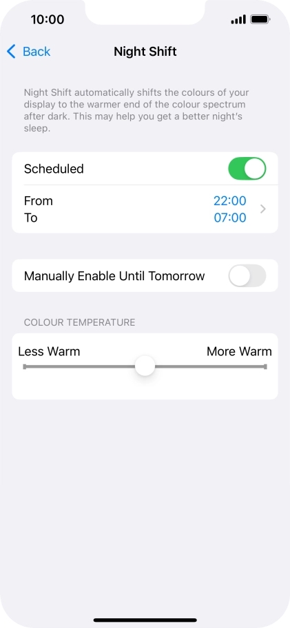 Press the indicator next to 