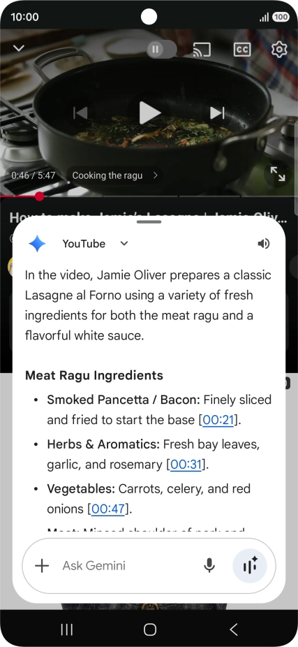 The answer from Gemini to your question is displayed.