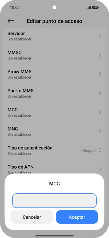 Introduce 214 y pulsa Aceptar.