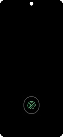 Place your finger on the fingerprint sensor to unlock your phone.