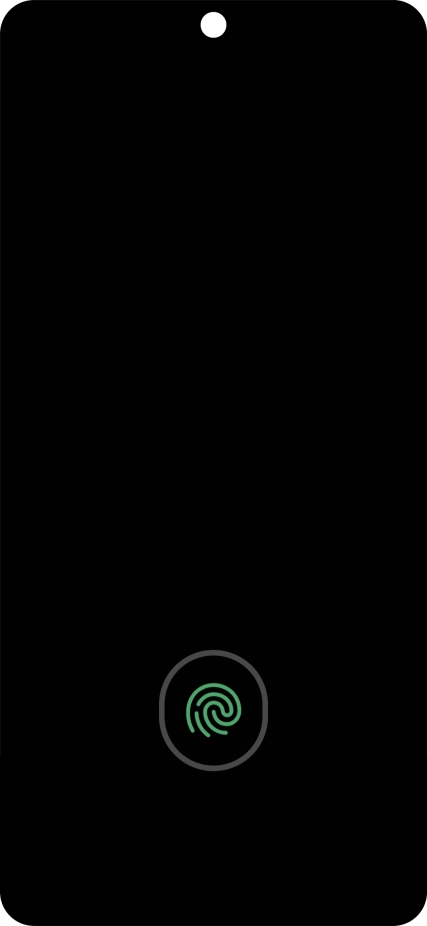 Place your finger on the fingerprint sensor to unlock your phone.