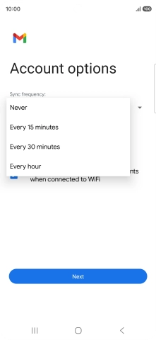 Press the required setting.