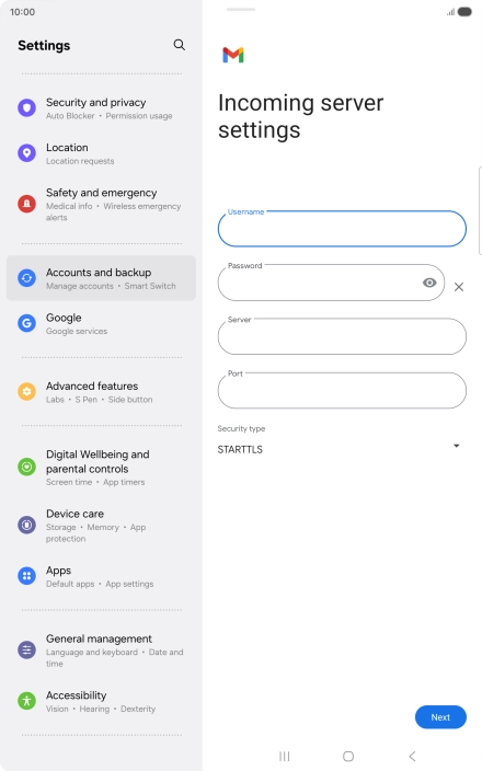 Press the field below 