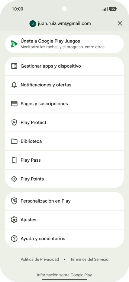 Pulsa Gestionar apps y dispositivo.