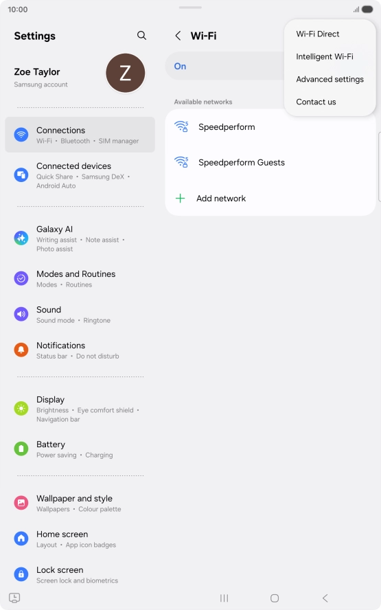 Press Intelligent Wi-Fi.