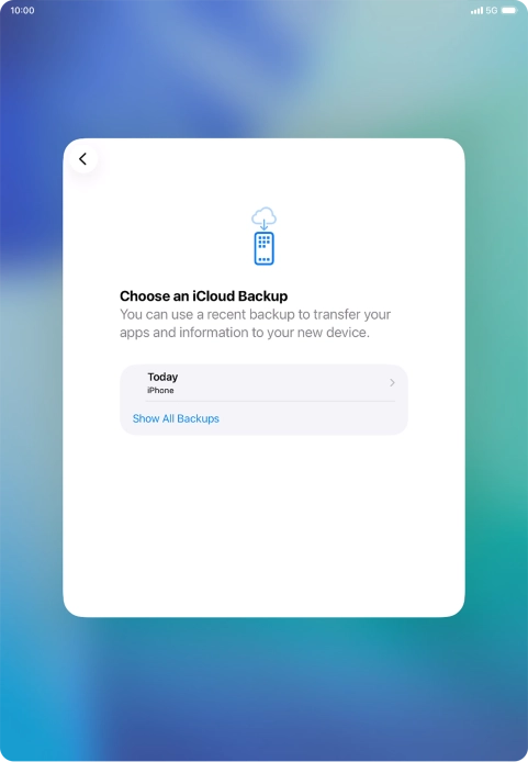 Press the required backup and your tablet restores the content of the selected backup. Subsequently, follow the instructions on the screen to set up your tablet and prepare it for use.