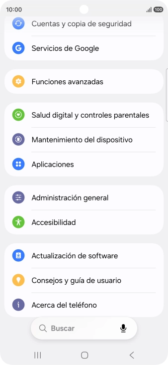 Pulsa Administración general.