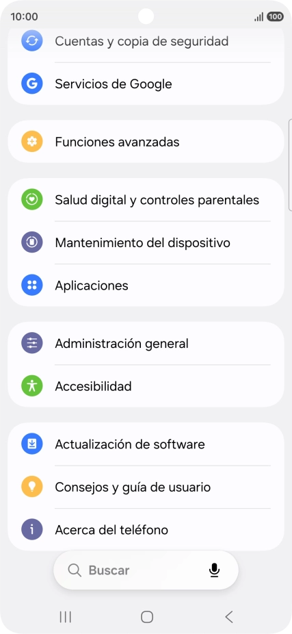 Pulsa Administración general.