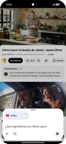 Sigue las indicaciones de la pantalla para escribir o decir en alto la pregunta que quieres hacer del vídeo.