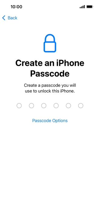 Press Passcode Options.