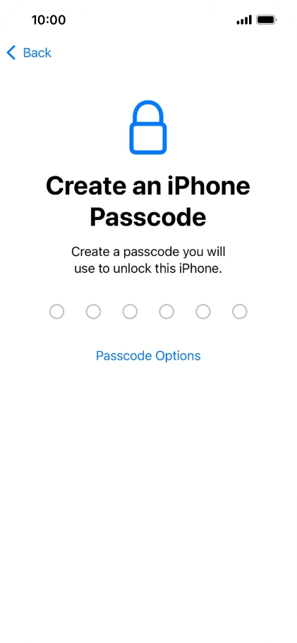 Press Passcode Options.