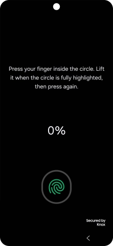 Follow the instructions on the screen to create the phone lock code using your fingerprint.