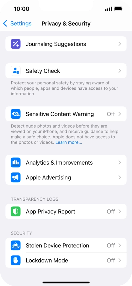 Press App Privacy Report.