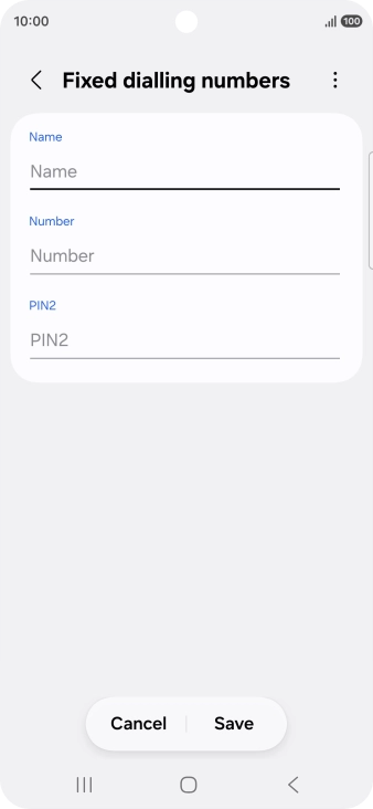 Press Name and key in the required name.