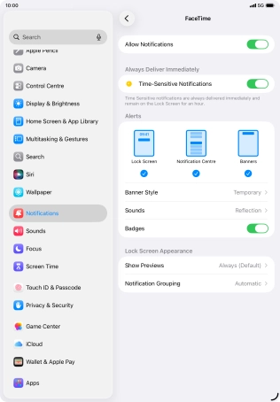 Press the indicator next to 