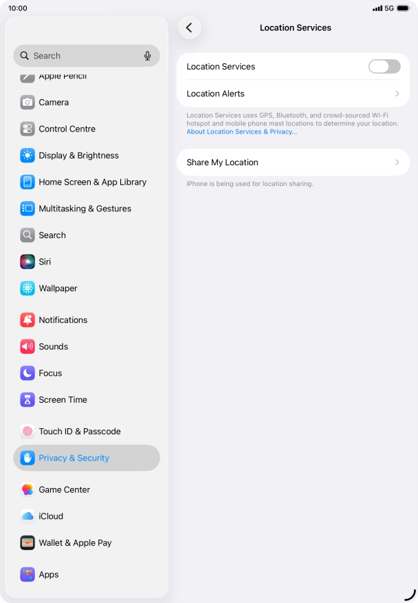 Press the indicator next to 