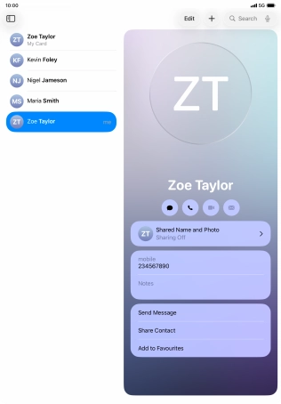 Press the new contact icon.
