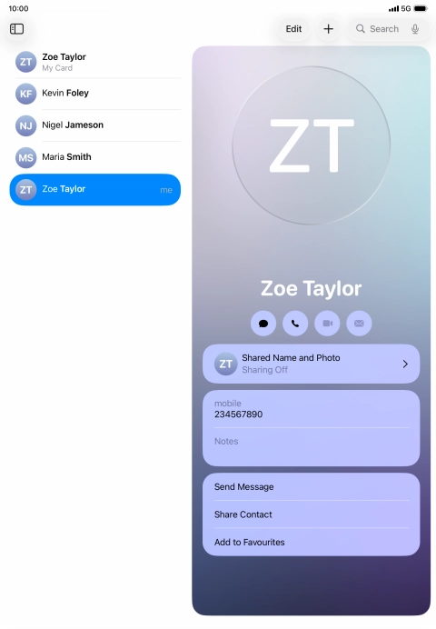 Press the new contact icon.