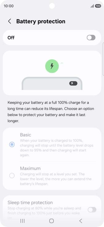 Press the indicator to turn the function on or off.