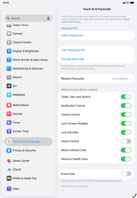 Press the indicator next to 