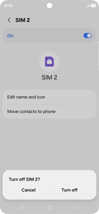 If you turn off use of the price plan, press Turn off.