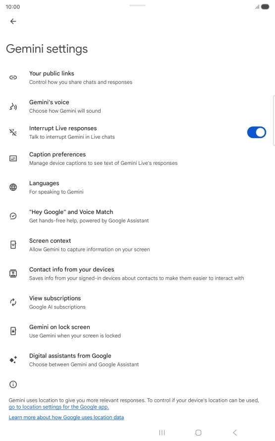 Follow the instructions on the screen to select the required settings.