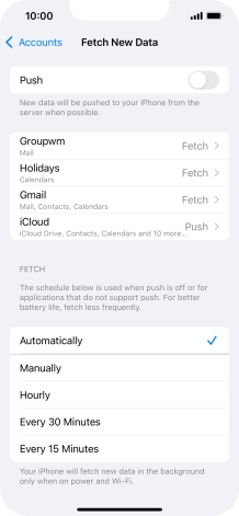 If you turn off the function, press the required setting.