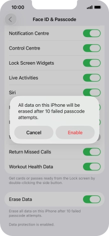 If you turn on the function, press Enable.
