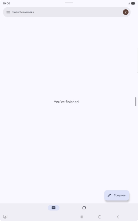 Slide your finger right on the screen.