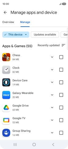 Press the required app.