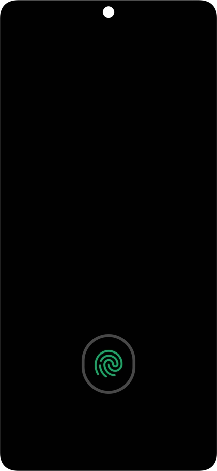 Place your finger on the fingerprint sensor to unlock your phone.