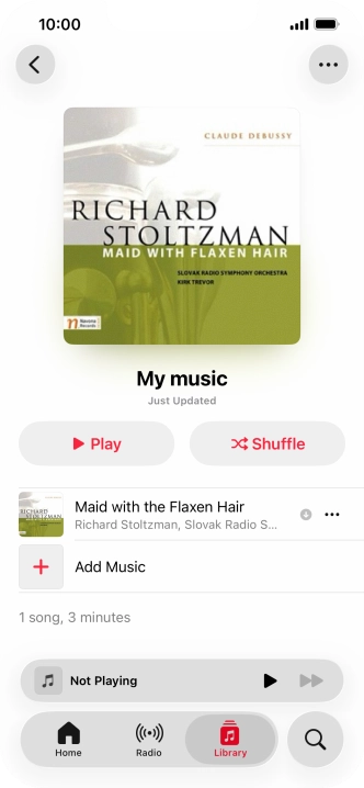 Go to the required category or playlist and press the required audio file.