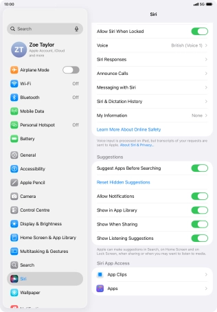 Press the required app.
