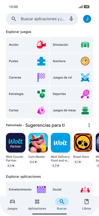 Pulsa en el campo de búsqueda.