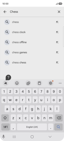 Key in the name or subject of the required app and press the search icon.