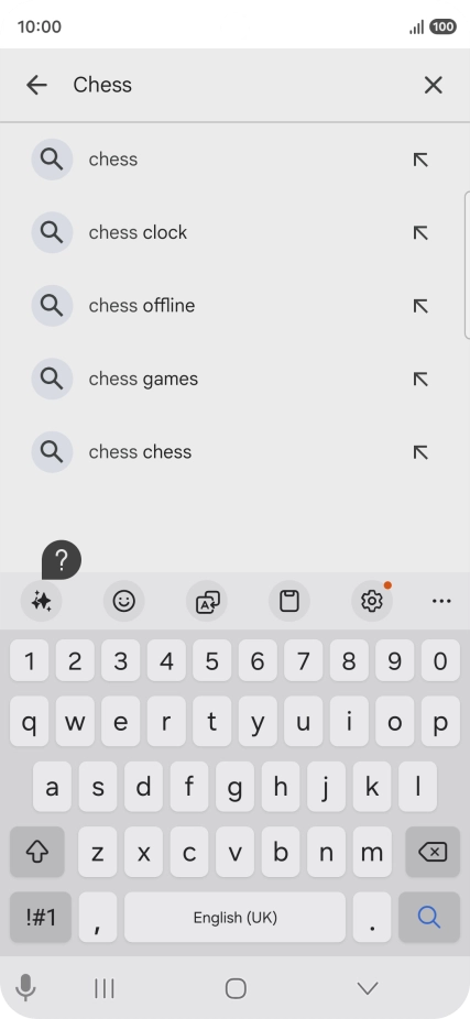Key in the name or subject of the required app and press the search icon.