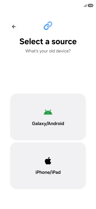 Press the required setting and follow the instructions on the screen to transfer the content from another phone.