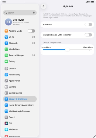 Press the indicator next to 
