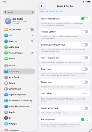 Press the indicator next to 