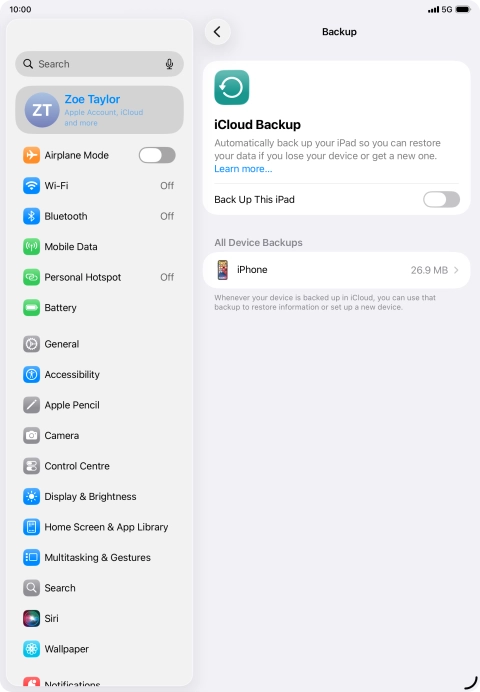 Press the indicator next to 