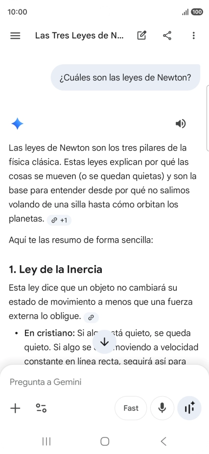 La transcripción de la conversación con Gemini Live aparece ahora en la pantalla.