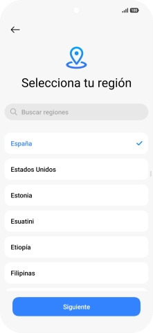 Pulsa el país o el área deseados.