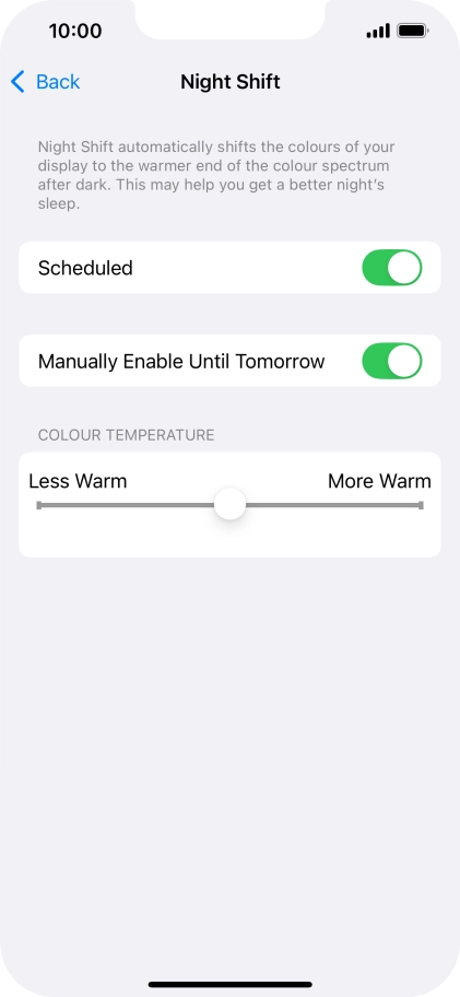 Press and drag the indicator below 