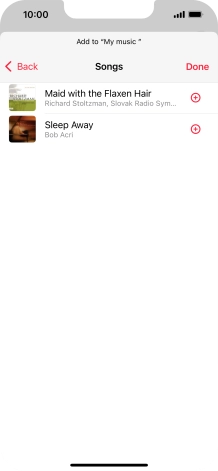 Go to the required category and press the add icon next to the required audio file.
