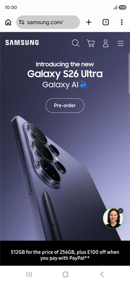 Press the menu icon.