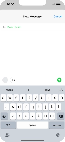 Press the send icon.
