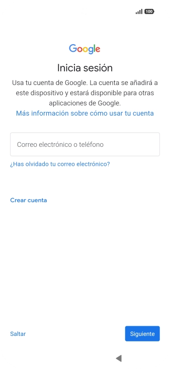 Sigue las indicaciones de la pantalla para terminar la activación.
